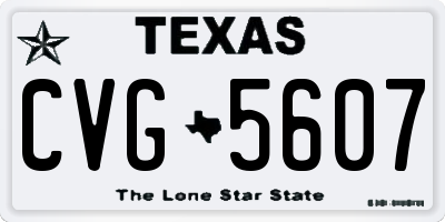 TX license plate CVG5607