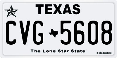 TX license plate CVG5608