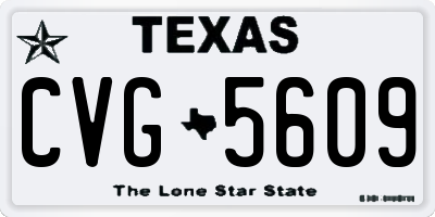 TX license plate CVG5609