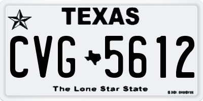 TX license plate CVG5612