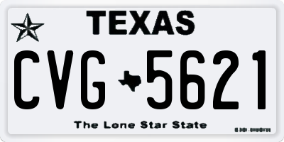 TX license plate CVG5621