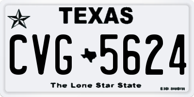 TX license plate CVG5624