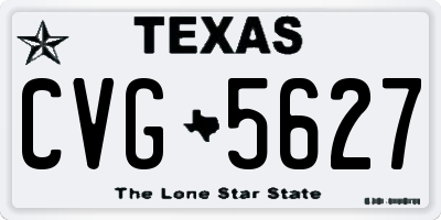 TX license plate CVG5627