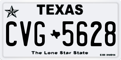 TX license plate CVG5628