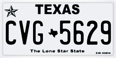 TX license plate CVG5629