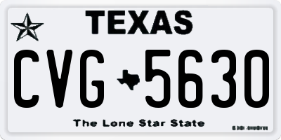 TX license plate CVG5630