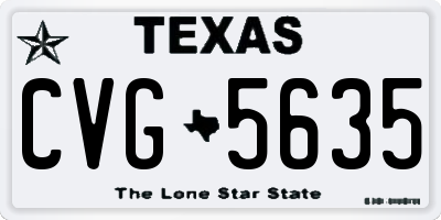 TX license plate CVG5635