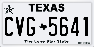 TX license plate CVG5641