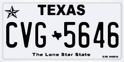TX license plate CVG5646