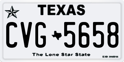 TX license plate CVG5658