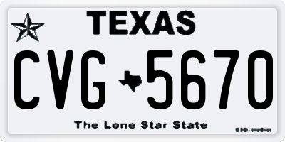 TX license plate CVG5670