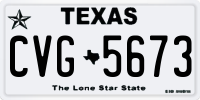 TX license plate CVG5673