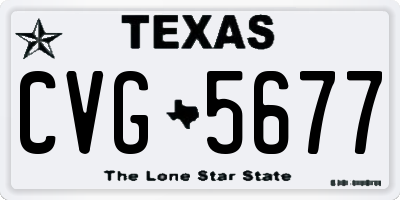 TX license plate CVG5677