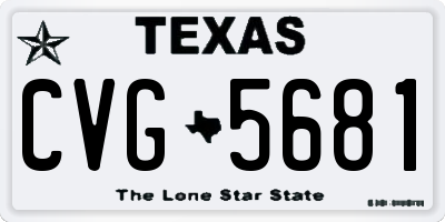 TX license plate CVG5681