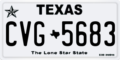 TX license plate CVG5683