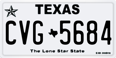 TX license plate CVG5684