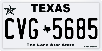 TX license plate CVG5685