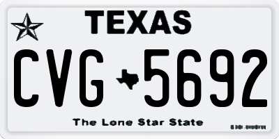 TX license plate CVG5692