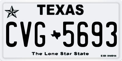 TX license plate CVG5693
