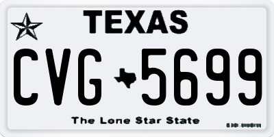 TX license plate CVG5699
