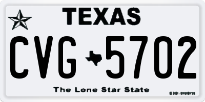 TX license plate CVG5702