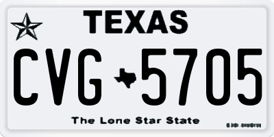 TX license plate CVG5705