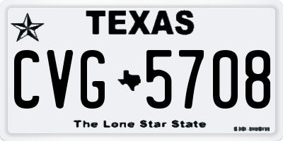 TX license plate CVG5708