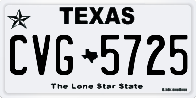 TX license plate CVG5725