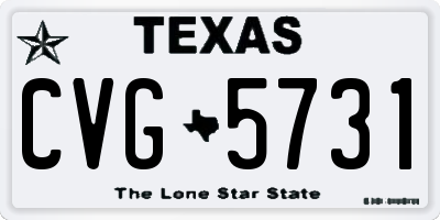 TX license plate CVG5731