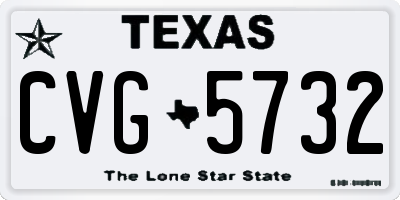 TX license plate CVG5732