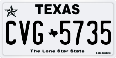 TX license plate CVG5735