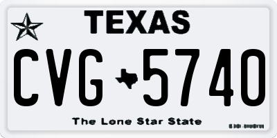 TX license plate CVG5740