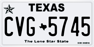 TX license plate CVG5745