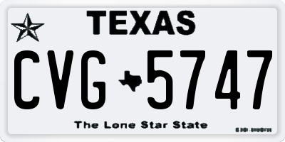 TX license plate CVG5747