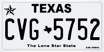 TX license plate CVG5752