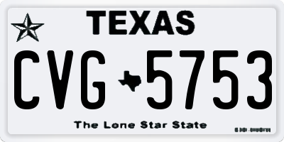 TX license plate CVG5753