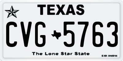 TX license plate CVG5763