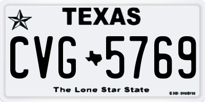 TX license plate CVG5769