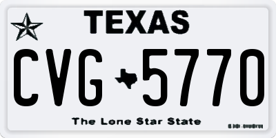 TX license plate CVG5770