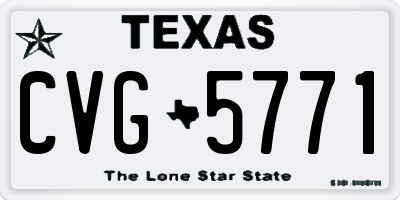 TX license plate CVG5771