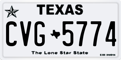 TX license plate CVG5774