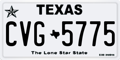 TX license plate CVG5775