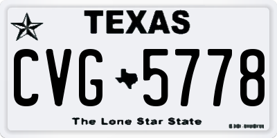 TX license plate CVG5778
