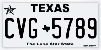 TX license plate CVG5789
