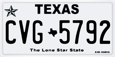 TX license plate CVG5792
