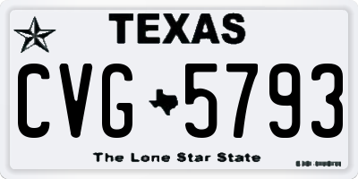 TX license plate CVG5793