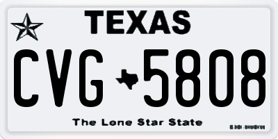 TX license plate CVG5808
