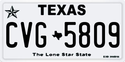 TX license plate CVG5809