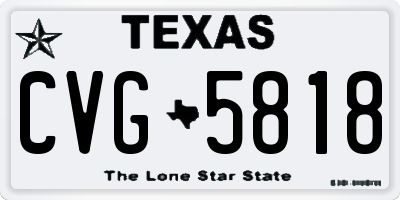 TX license plate CVG5818