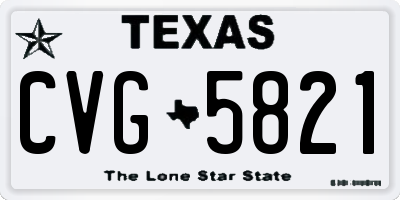 TX license plate CVG5821